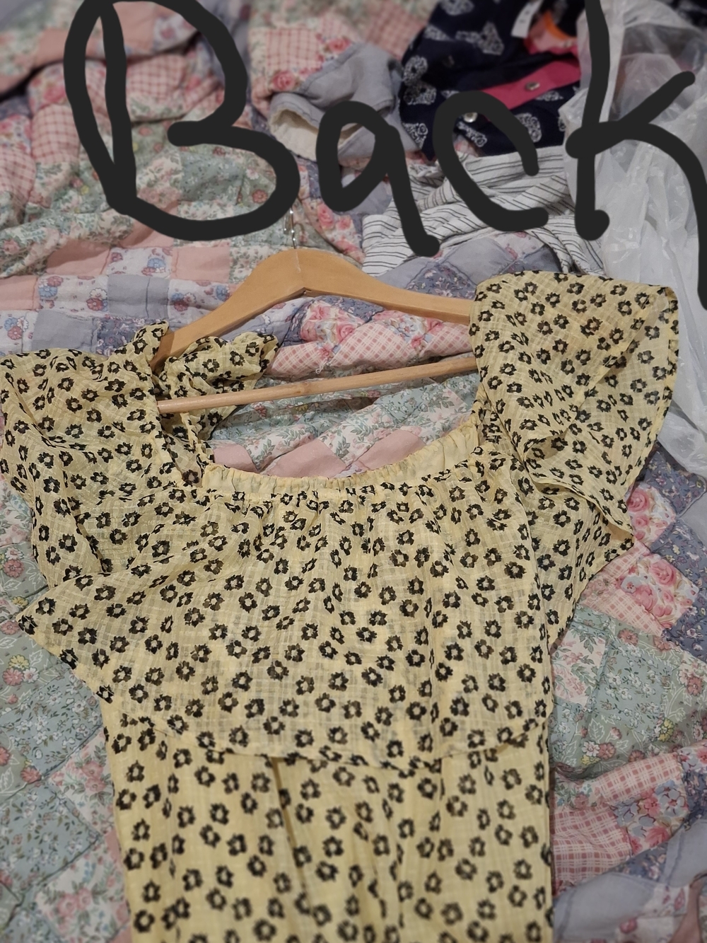 1. State Yellow Off-Shoulder Floral Tie-Waist Midi Dress - Picture 7 of 16